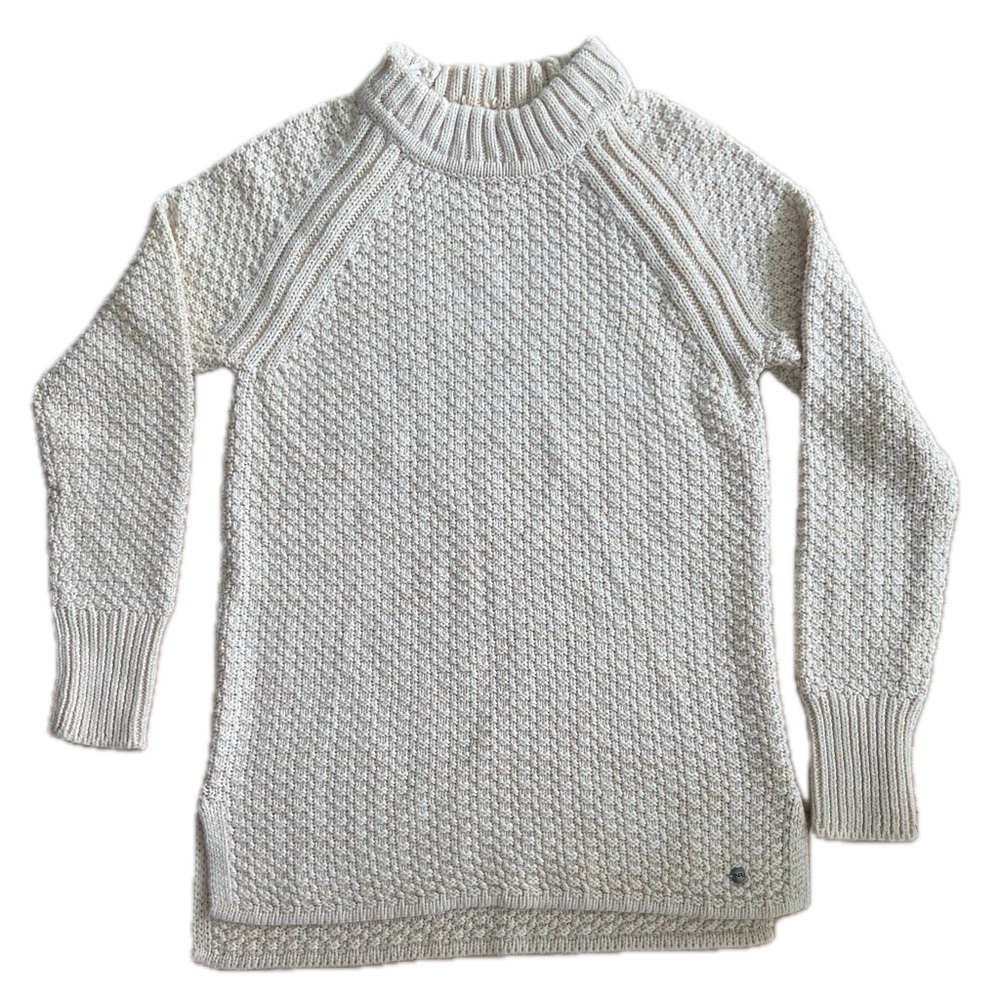Cozy Soft Chunky Knit Sweater Tunic Neutral Oversized Cottagecore Knit Medium - Picture 2 of 10
